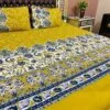 "Double Bed Size 3D Crystal Cotton Bed Sheet – High-Quality and Comfortable"