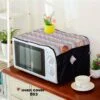 Minimalist Plain Quilted Cotton Oven Cover – Soft Dust-Proof Kitchen Cover with Pockets