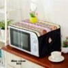 Lace Border Quilted Cotton Oven Cover – Decorative Kitchen Cover with Dual Pockets