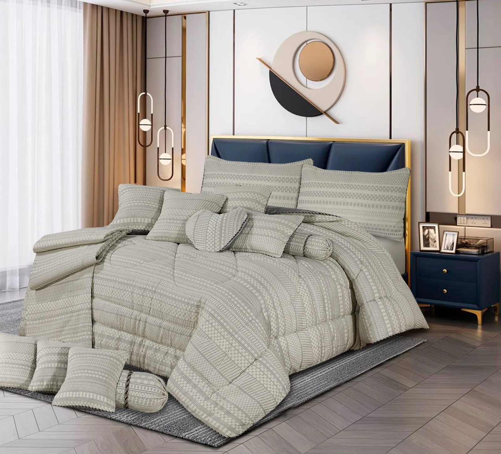"Premium King Size Comforter Set – Fancy Design for a Luxurious Sleep"