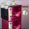 Elegant Quilted Refrigerator Cover Set with Pockets and Handle Wraps