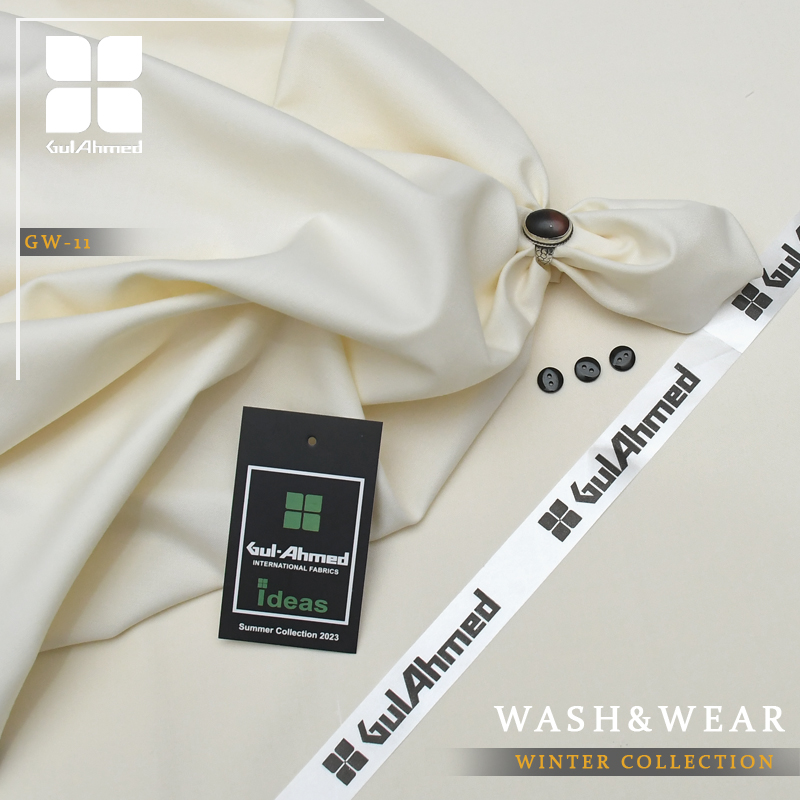 Gul Ahmad GW-11 Wash & Wear Unstitched Suit Men - Abu Hurairah