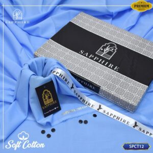 Soft cotton unstitched suits for men from top Pakistani brands like Gul Ahmed, J., Khaadi, and Sapphire – available at Abu Hurairah Fabrics