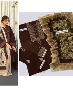 Ladies 3PC Fancy Lawn Suit - Royal Charm Design 302