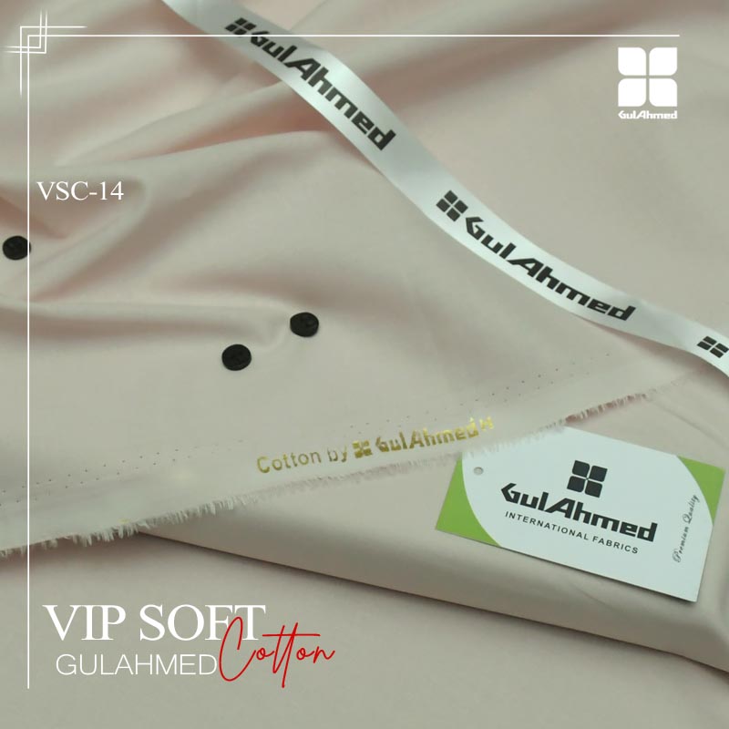 "Gul Ahmad Soft Cotton Men’s Unstitched Suit – Smooth texture with summer comfort"