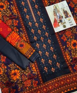 Ladies 3PC Lawn Printed Embroidered Suit