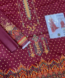 Ladies 3PC Lawn Printed Embroidered Suit