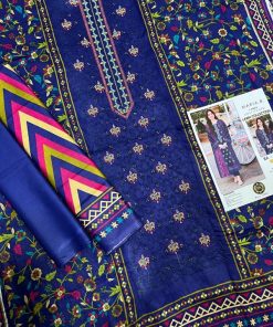 Ladies 3PC Lawn Printed Embroidered Suit