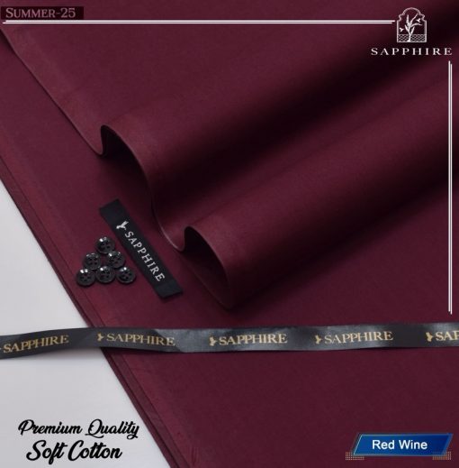 "Elegant Sapphire men’s cotton suit – Unstitched summer style at discount"