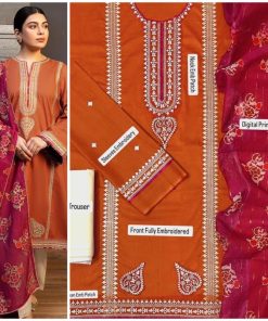 Ladies 3PC Fancy Lawn Suit - Luxury Touch Design 314