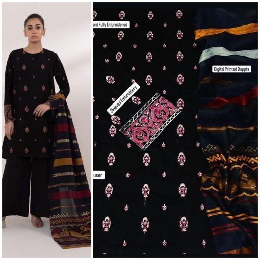 Ethnic 3-Piece Fancy Lawn Suit  Pakistani Summer Collection for Women, Best Quality
