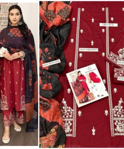 Ladies 3PC Fancy Lawn Suit - Luxury Touch Design 322