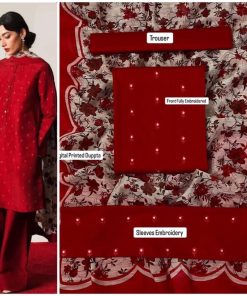 Ladies 3PC Fancy Lawn Suit - Royal Charm Design 323