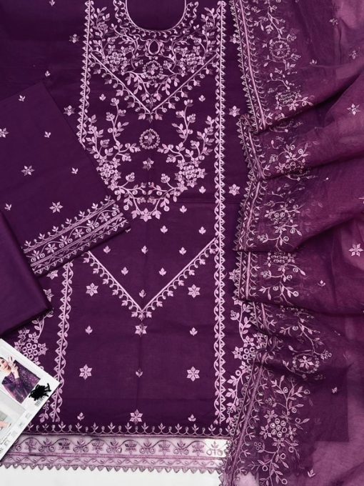 Cross Stitch 3 Piece Lawn for Summer – CS-01 Premium Embroidered Suit