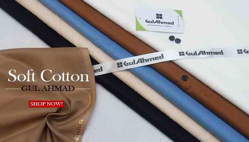 Gul Ahmed Soft Cotton Unstitched Fabric for Men – Summer Collection