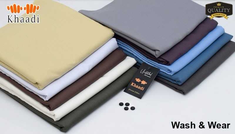 Khaadi Men’s Wash and Wear Fabric – Unstitched Premium Quality Suit Material