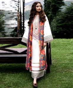Sapphire White Embroidered Lawn Suit with Tarkashi Printed Dupatta