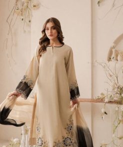 Asim Jofa Inspired Fancy 3PC Embroidered Suit – Bamber Chiffon Dupatta