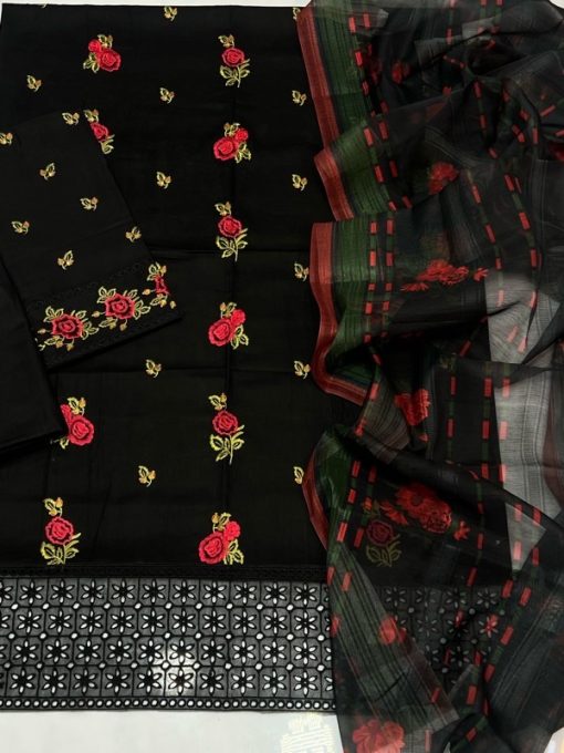 Khaadi 3 Piece Lawn for Summer – KH-01 Premium Embroidered Suit