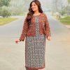 Uswa digital printed lawn suit with voile dupatta and printed trouser – summer collection for women