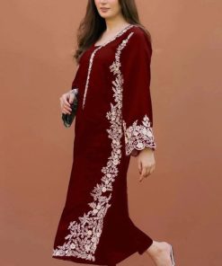 MariaB 2PC Summer Lawn Suit – Front Embroidered Shirt & Sleeves with Plain Trouser