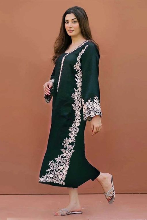 MariaB 2PC Summer Lawn Suit – Front Embroidered Shirt & Sleeves with Plain Trouser