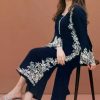 MariaB 2PC Summer Lawn Suit – Front Embroidered Shirt & Sleeves with Plain Trouser