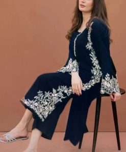 MariaB 2PC Summer Lawn Suit – Front Embroidered Shirt & Sleeves with Plain Trouser