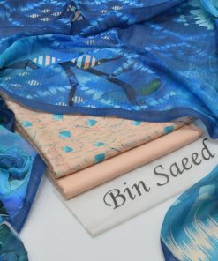Bin Saeed Ladies 3PC Lawn Printed Suit Design 14
