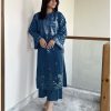 Blue embroidered 2PC lawn suit for women – summer 2025
