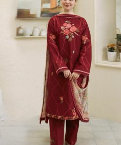 Zara Shahjahan 3PC Summer Lawn Suit – Heavy Embroidered Shirt & Sleeves, Plain Trouser with Tarkashi Voile Dupatta