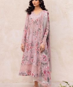 Iznik 3 Piece Summer Lawn Suit in Peach – Chikankari Lawn Shirt, Digital Printed Dupatta with 4-Side Embroidered Patti