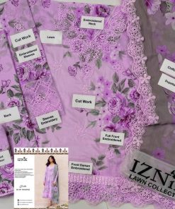 Iznik Light Purple Chikankari Lawn Suit