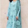 Iznik 3 Piece Sea Green Lawn Suit – Chikankari Shirt with Digital Printed Dupatta & Embroidered Borders