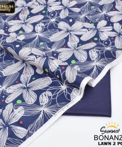 Style 01 soft printed shirt with matching bottom Bonanza Satrang Style 01 unstitched lawn wear