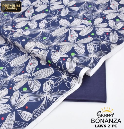 Style 01 soft printed shirt with matching bottom Bonanza Satrang Style 01 unstitched lawn wear