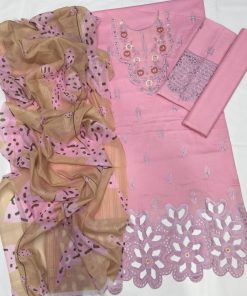 Mushq MS-03 3 Piece Lawn Suit with embroidered front,