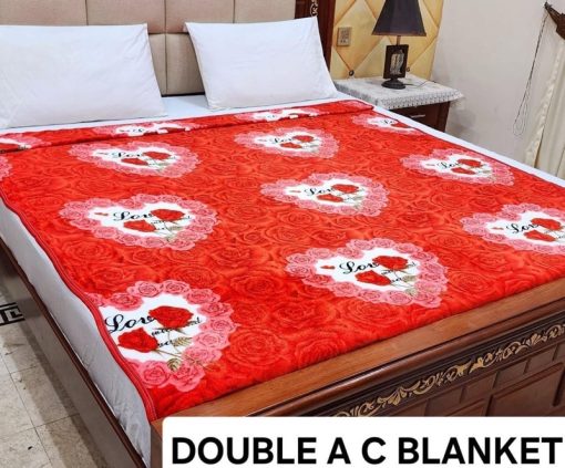 Fleece AC blanket for double bed 89x90 inch Print 6, lightweight, breathable, washable, perfect for AC summer use
