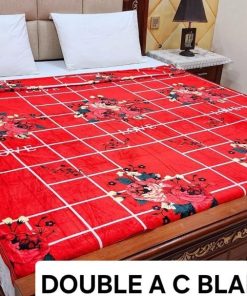 Fleece AC blanket for double bed 89x90 inch Print 7, lightweight, breathable, washable, perfect for AC summer use