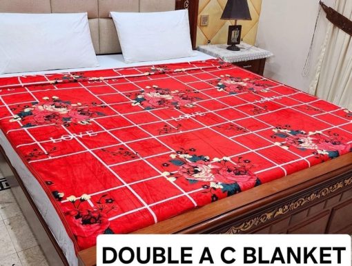 Fleece AC blanket for double bed 89x90 inch Print 7, lightweight, breathable, washable, perfect for AC summer use