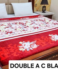 Fleece AC blanket for double bed 89x90 inch Print 4, lightweight, breathable, washable, perfect for AC summer use