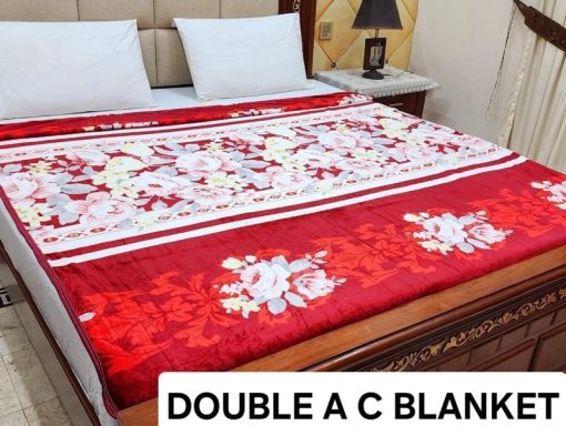 Fleece AC blanket for double bed 89x90 inch Print 4, lightweight, breathable, washable, perfect for AC summer use
