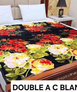Fleece AC blanket for double bed 89x90 inch Print 23, lightweight, breathable, washable, perfect for AC summer use