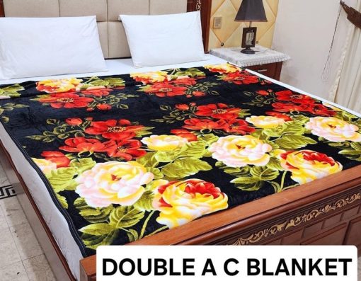 Fleece AC blanket for double bed 89x90 inch Print 23, lightweight, breathable, washable, perfect for AC summer use
