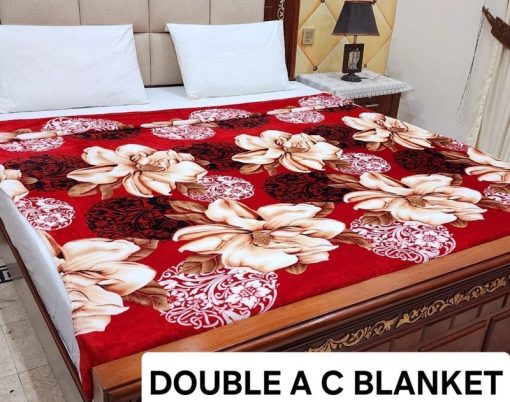 Fleece AC blanket for double bed 89x90 inch Print 3, lightweight, breathable, washable, perfect for AC summer use