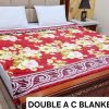 Fleece AC blanket for double bed 89x90 inch Print 2, lightweight, breathable, washable, perfect for AC summer use