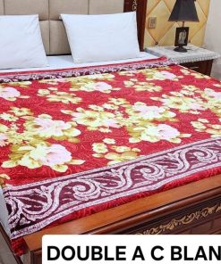 Fleece AC blanket for double bed 89x90 inch Print 2, lightweight, breathable, washable, perfect for AC summer use