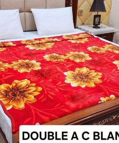 Fleece AC blanket for double bed 89x90 inch Print 5, lightweight, breathable, washable, perfect for AC summer use