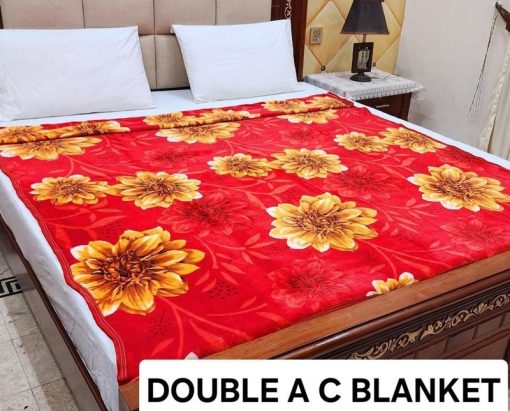 Fleece AC blanket for double bed 89x90 inch Print 5, lightweight, breathable, washable, perfect for AC summer use
