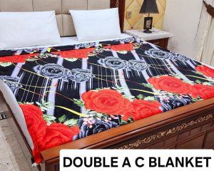 Soft fleece AC blanket for double bed – 89x90 inch, lightweight and washable, ideal for summer AC rooms in Pakistan